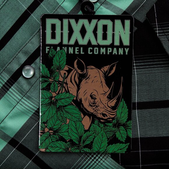 DIXXON Green and Black Plaid Casual Button Down Shirt - Picture 2 of 6